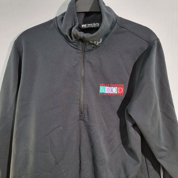 Helly Hansen Black Embroidered Print Front Regular Half Zip Sweater Mens XL - Picture 2 of 7